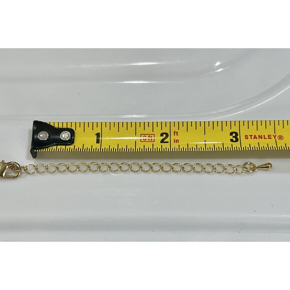 Gold Tone Clover Designer Inspired Necklace 14in ~ 17in - Picture 6 of 7